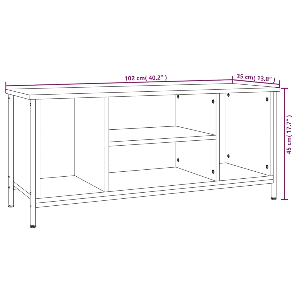sonoma tölgyszínű szerelt fa TV-szekrény 102x35x45 cm
