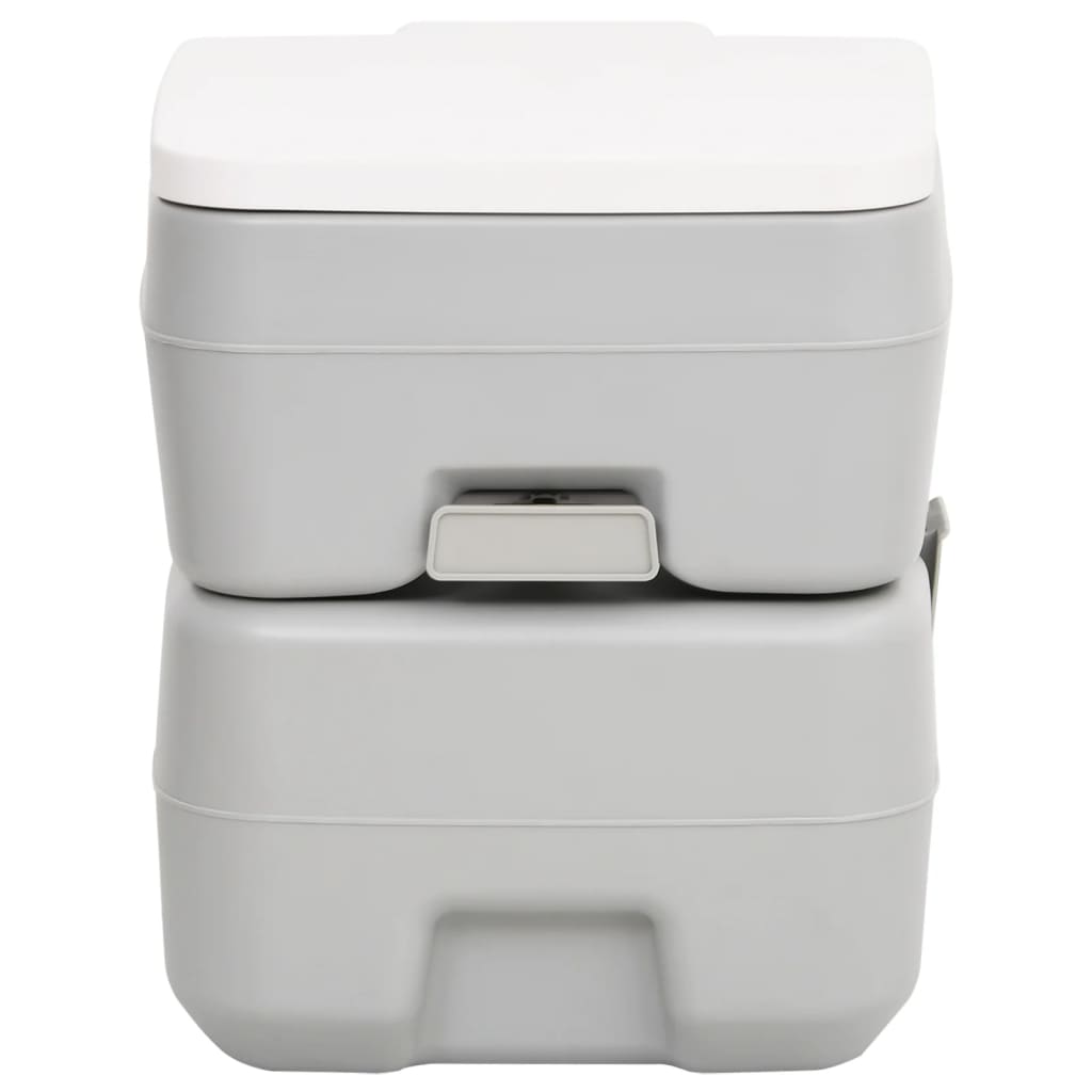 szürke és fehér HDPE hordozható kemping WC 20+10 L