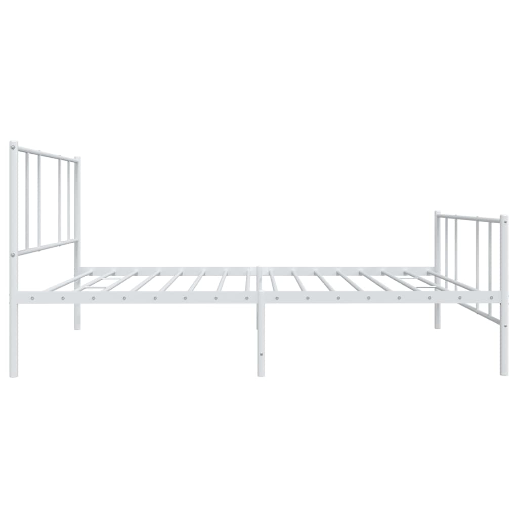 fehér fém ágykeret fej- és lábtámlával 90x200 cm