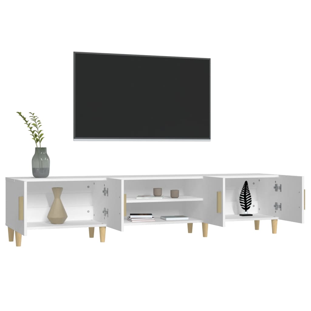 fehér, rétegelt fa TV-szekrény 180 x 31,5 x 40 cm