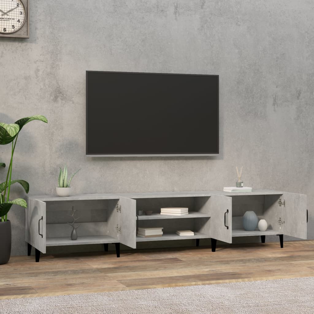 betonszürke szerelt fa TV-szekrény 180x31,5x40 cm
