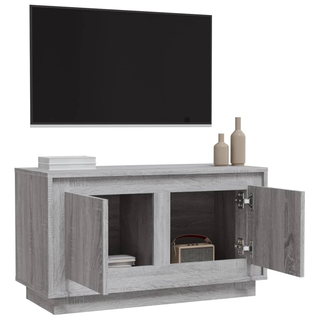 szürke sonoma színű szerelt fa TV-szekrény 80x35x45 cm