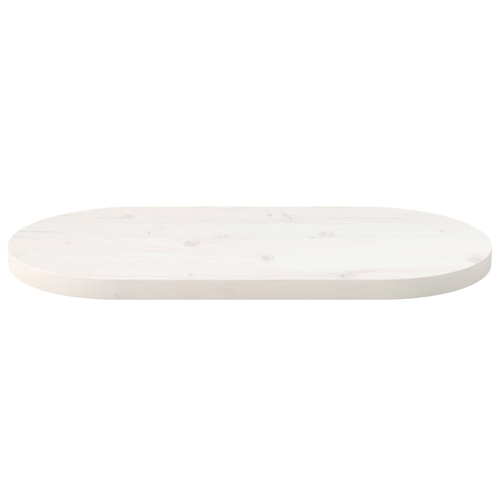 fehér tömör fenyőfa ovális asztallap 60 x 30 x 2,5 cm