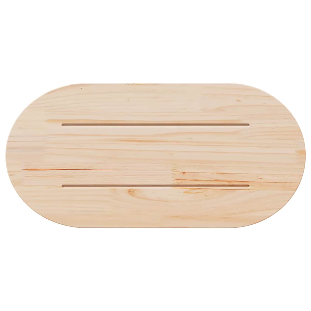 fehér tömör fenyőfa ovális asztallap 60 x 30 x 2,5 cm