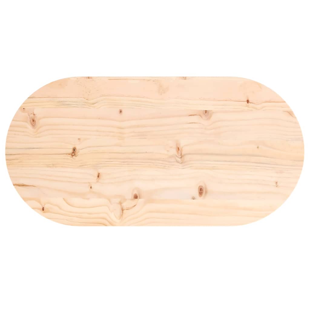 tömör fenyőfa asztallap 70 x 35 x 2,5 cm ovális