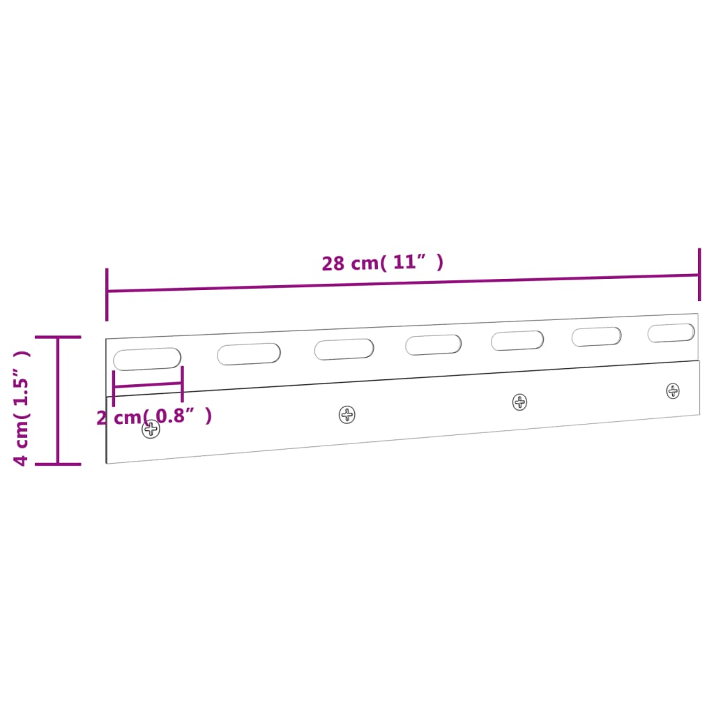 4 db ezüst rozsdamentes acél összekötő lemez 28 cm
