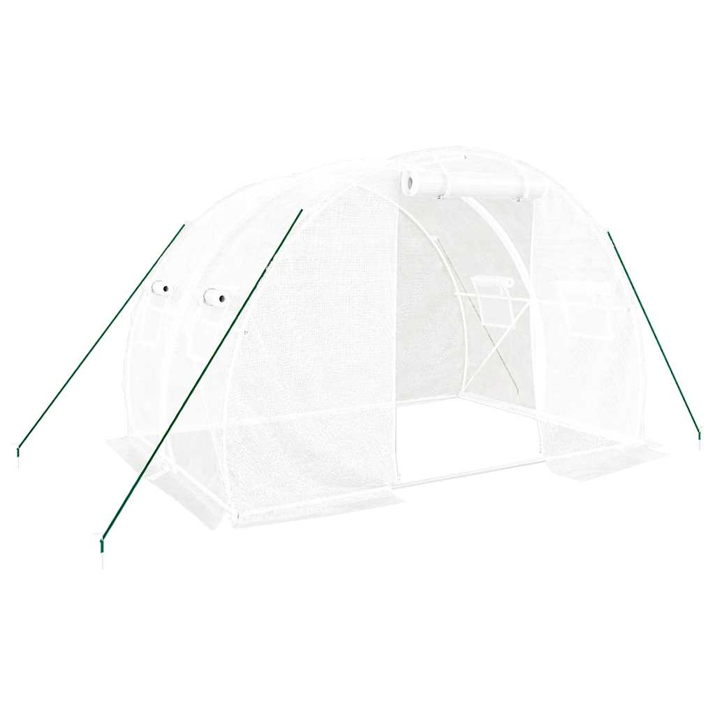 fehér acélvázas melegház 6 m² 3 x 2 x 2 m