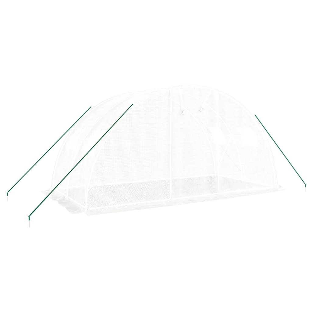 fehér acélvázas melegház 8 m² 4 x 2 x 2 m