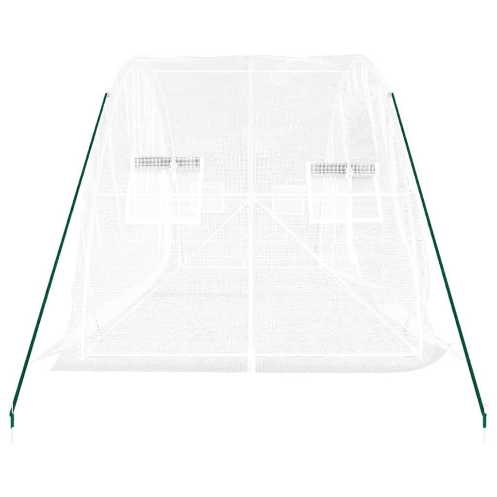 fehér acélvázas melegház 10 m² 5 x 2 x 2,3 m
