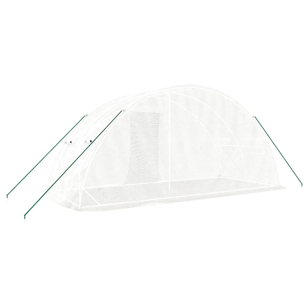 fehér acélvázas melegház 10 m² 5 x 2 x 2,3 m