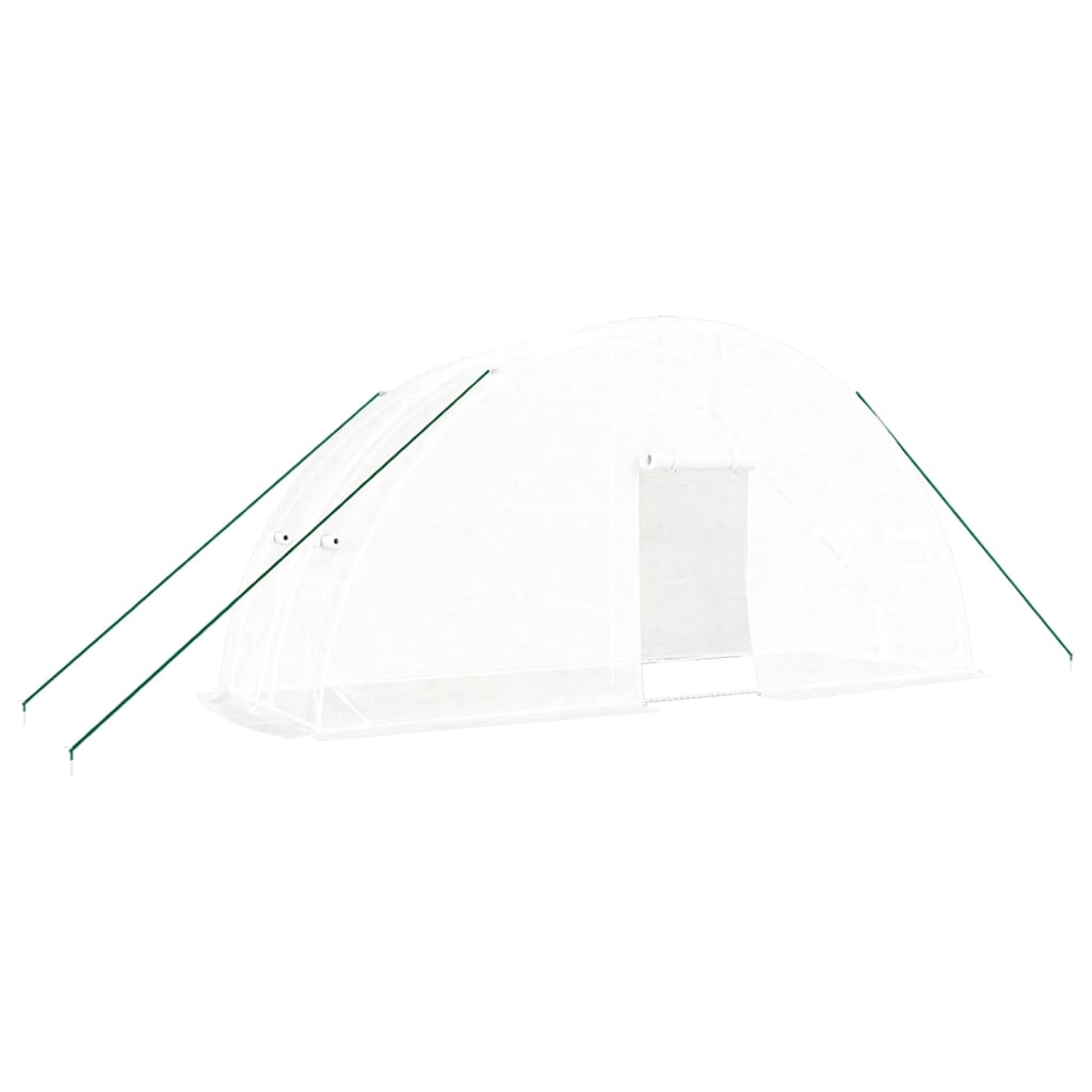 fehér acélvázas melegház 12 m² 6 x 2 x 2,85 m