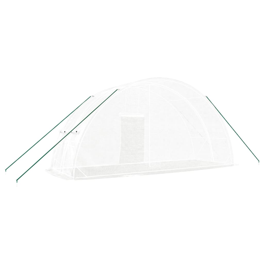 fehér acélvázas melegház 12 m² 6 x 2 x 2,85 m