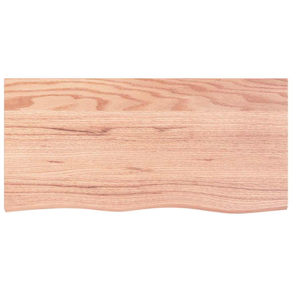 világosbarna kezelt tömör tölgyfa fali polc 100x50x(2-4) cm