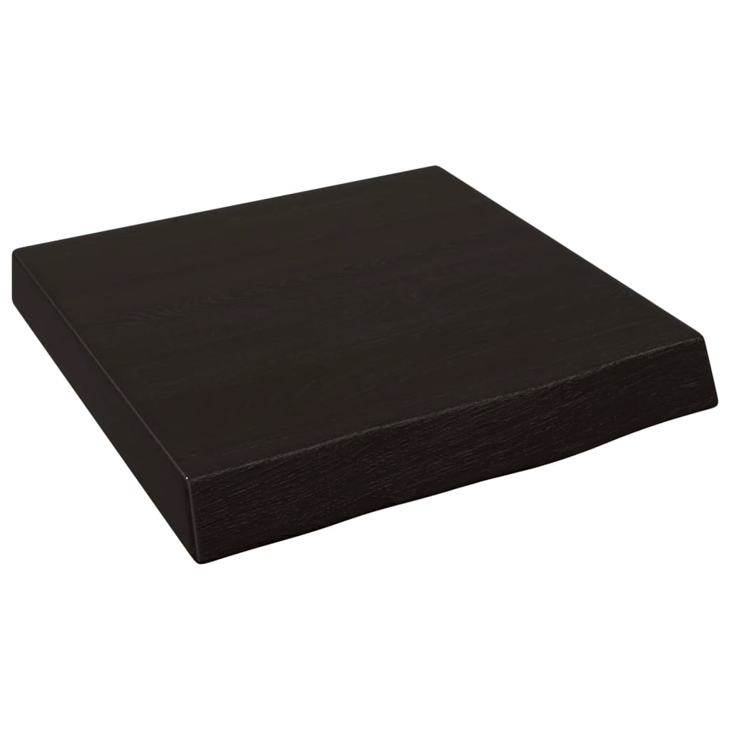 sötétbarna kezelt tömör tölgyfa fali polc 40x40x(2-6) cm