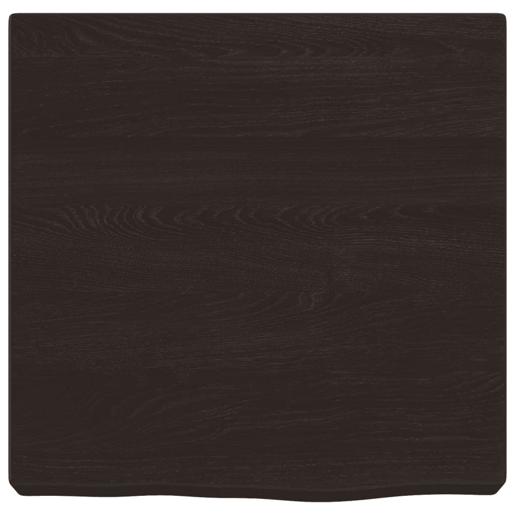 sötétbarna kezelt tömör tölgyfa fali polc 40x40x(2-6) cm