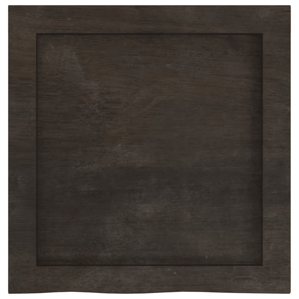 sötétbarna kezelt tömör tölgyfa fali polc 40x40x(2-6) cm