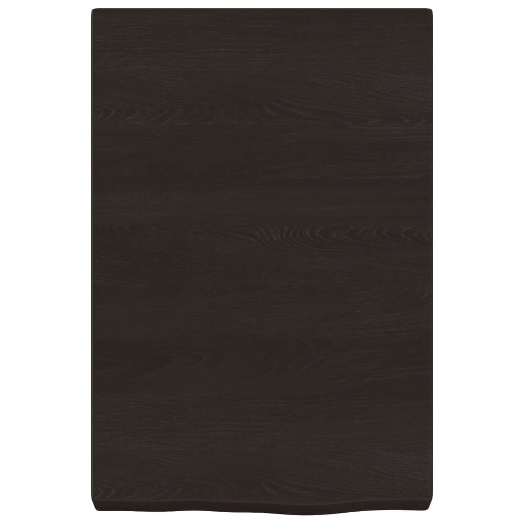 sötétbarna kezelt tömör tölgyfa fali polc 40x60x(2-6) cm