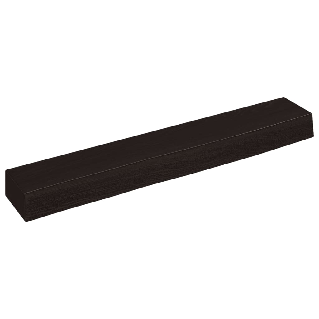 sötétbarna kezelt tömör tölgyfa fali polc 60x10x6 cm