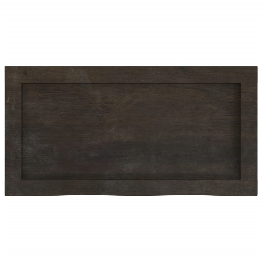 sötétbarna kezelt tömör tölgyfa fali polc 60x30x(2-4) cm
