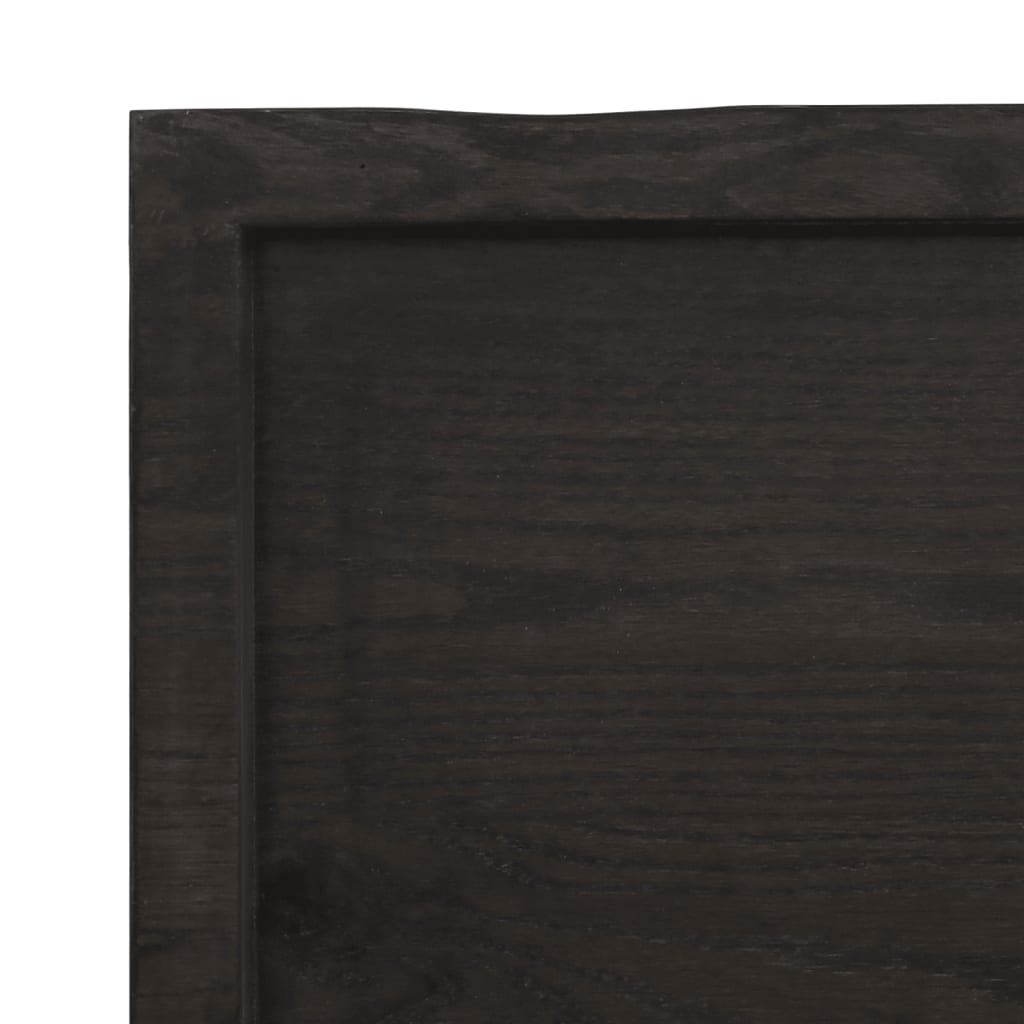 sötétbarna kezelt tömör tölgyfa fali polc 60x30x(2-4) cm