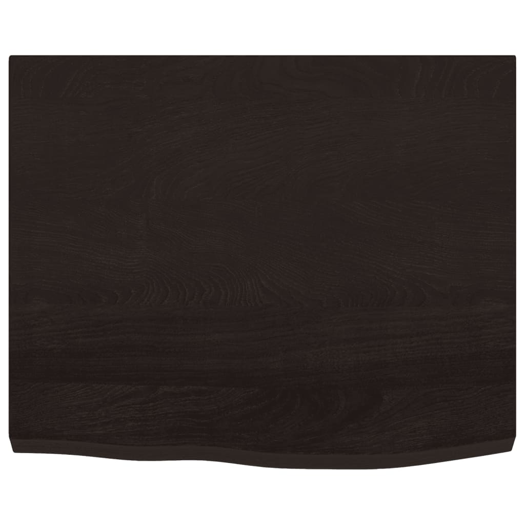 sötétbarna kezelt tömör tölgyfa fali polc 60x50x(2-4) cm