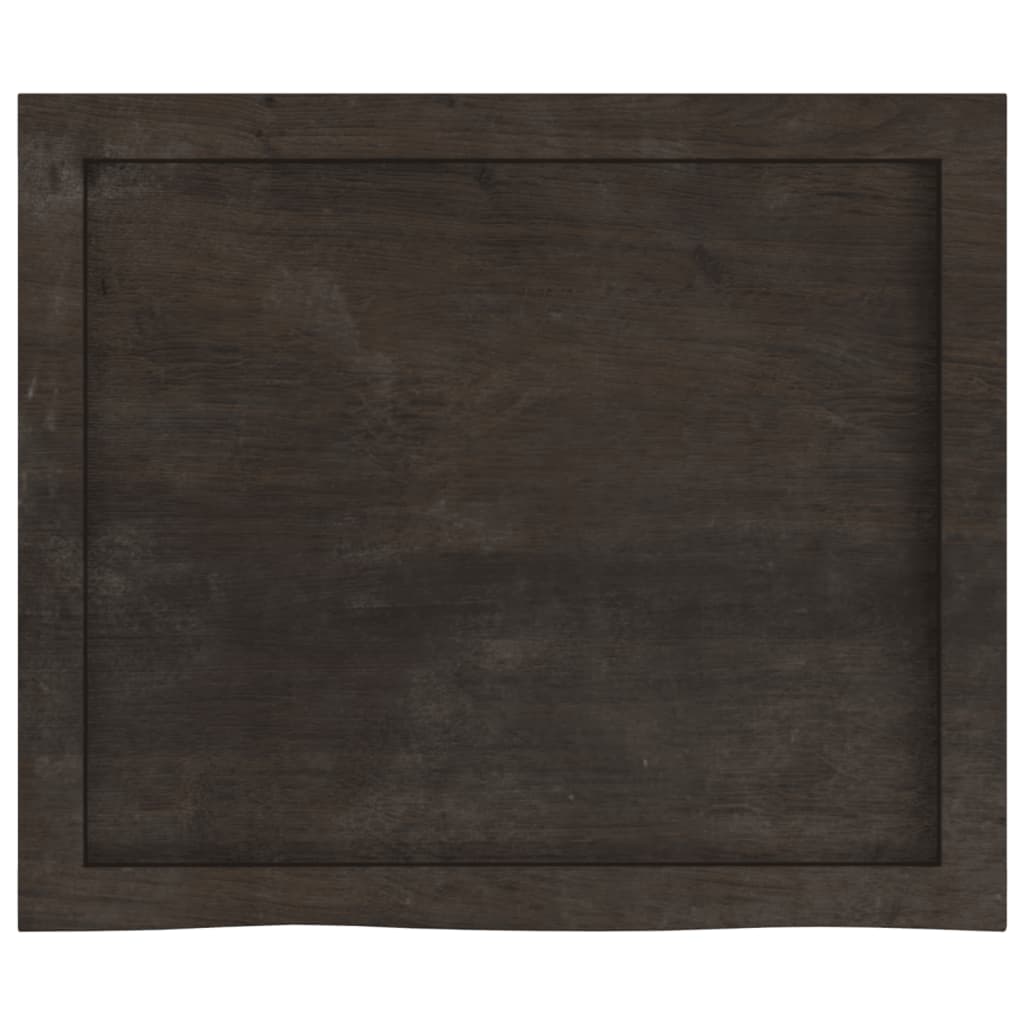 sötétbarna kezelt tömör tölgyfa fali polc 60x50x(2-4) cm