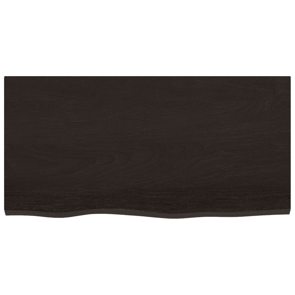 sötétbarna kezelt tömör tölgyfa fali polc 80x40x(2-4) cm