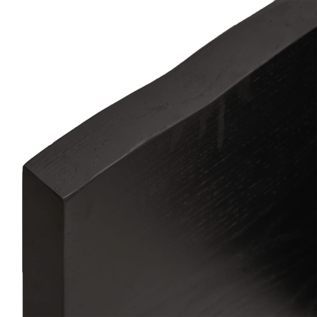 sötétbarna kezelt tömör tölgyfa fali polc 80x40x(2-4) cm