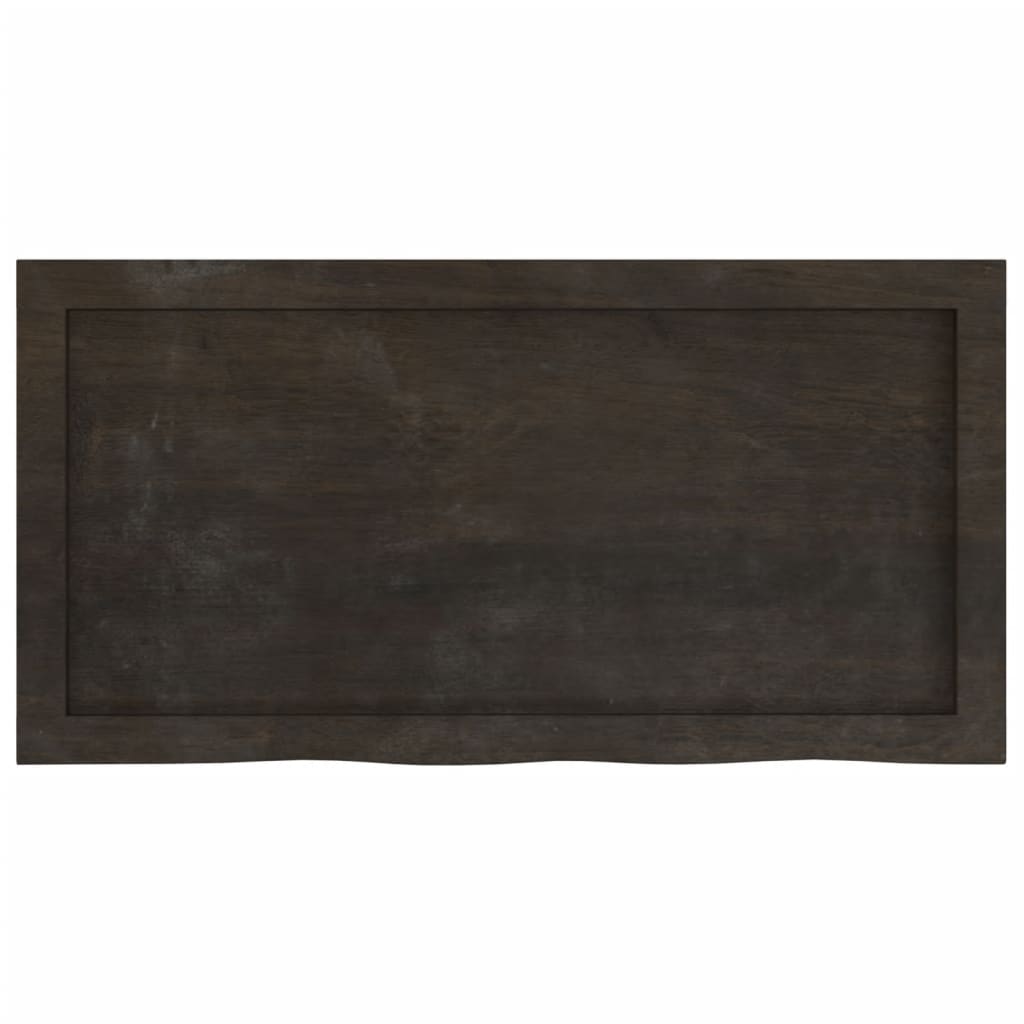 sötétbarna kezelt tömör tölgyfa fali polc 80x40x(2-4) cm