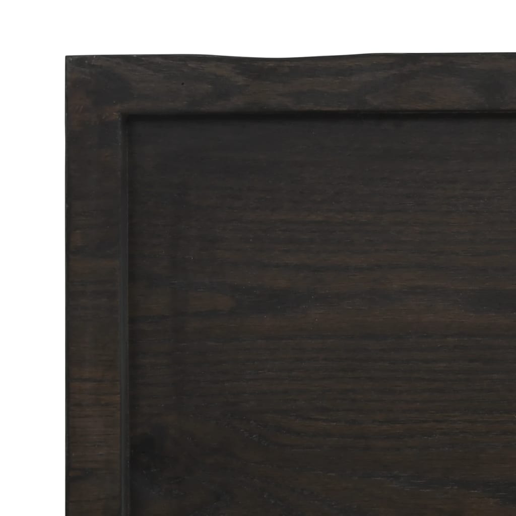 sötétbarna kezelt tömör tölgyfa fali polc 80x40x(2-4) cm