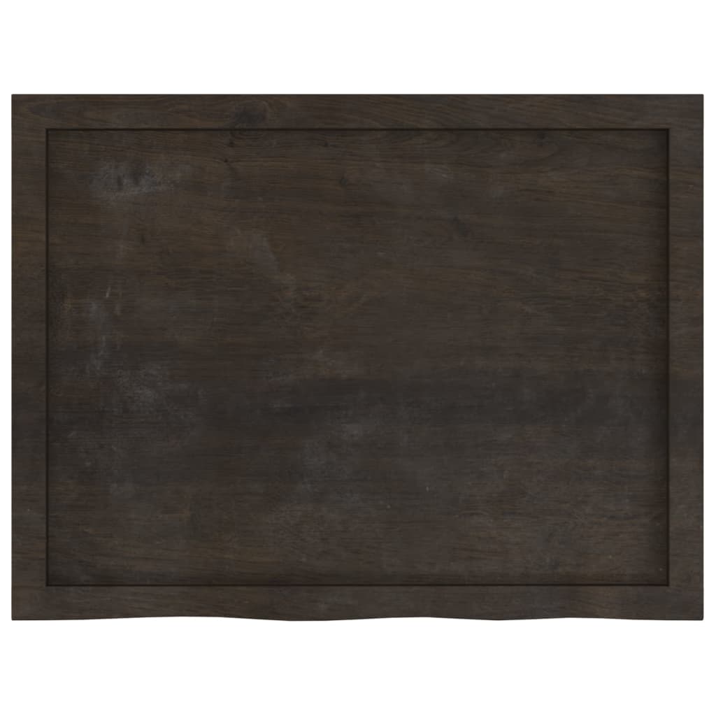 sötétbarna kezelt tömör tölgyfa fali polc 80x60x(2-4) cm