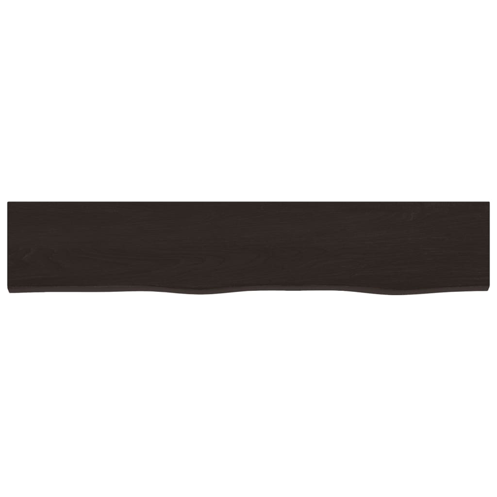 sötétbarna kezelt tömör tölgyfa fali polc 100x20x6 cm