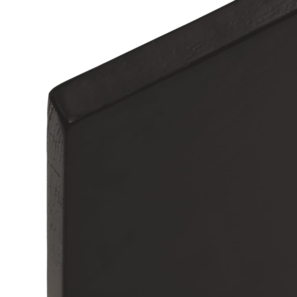 sötétbarna kezelt tömör tölgyfa fali polc 100x40x2 cm