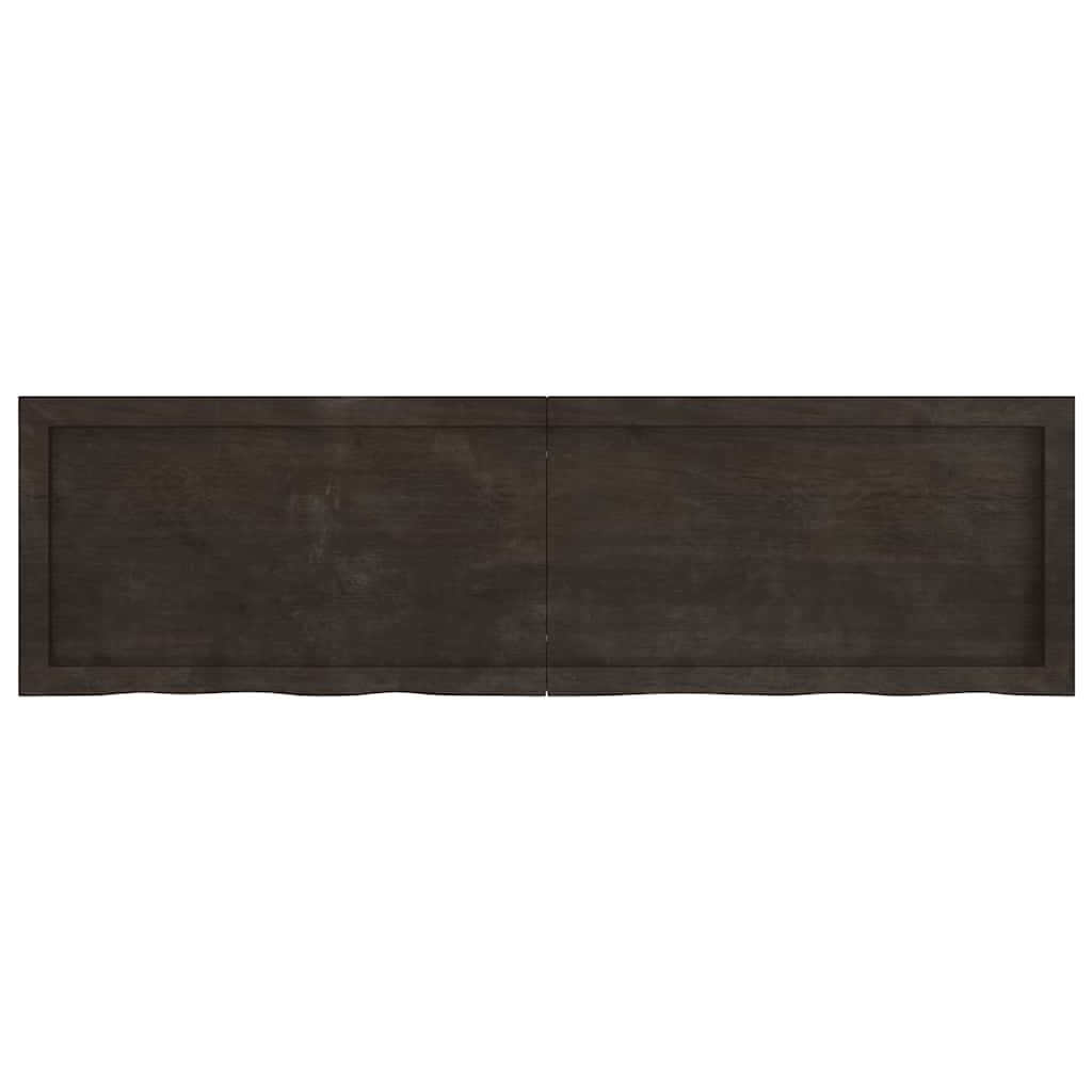 sötétbarna kezelt tömör tölgyfa fali polc 140 x 40 x (2-6) cm