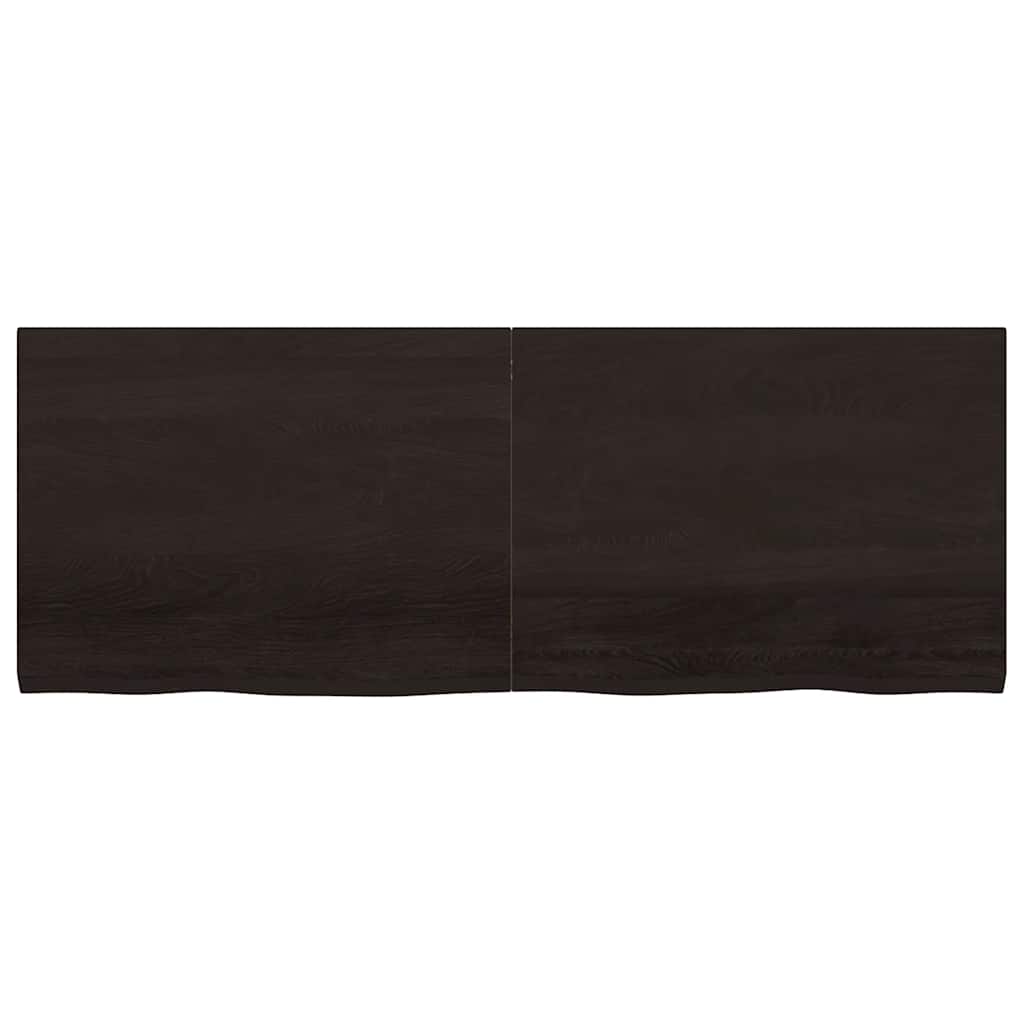 sötétbarna kezelt tömör tölgyfa fali polc 160 x 60 x (2-4) cm