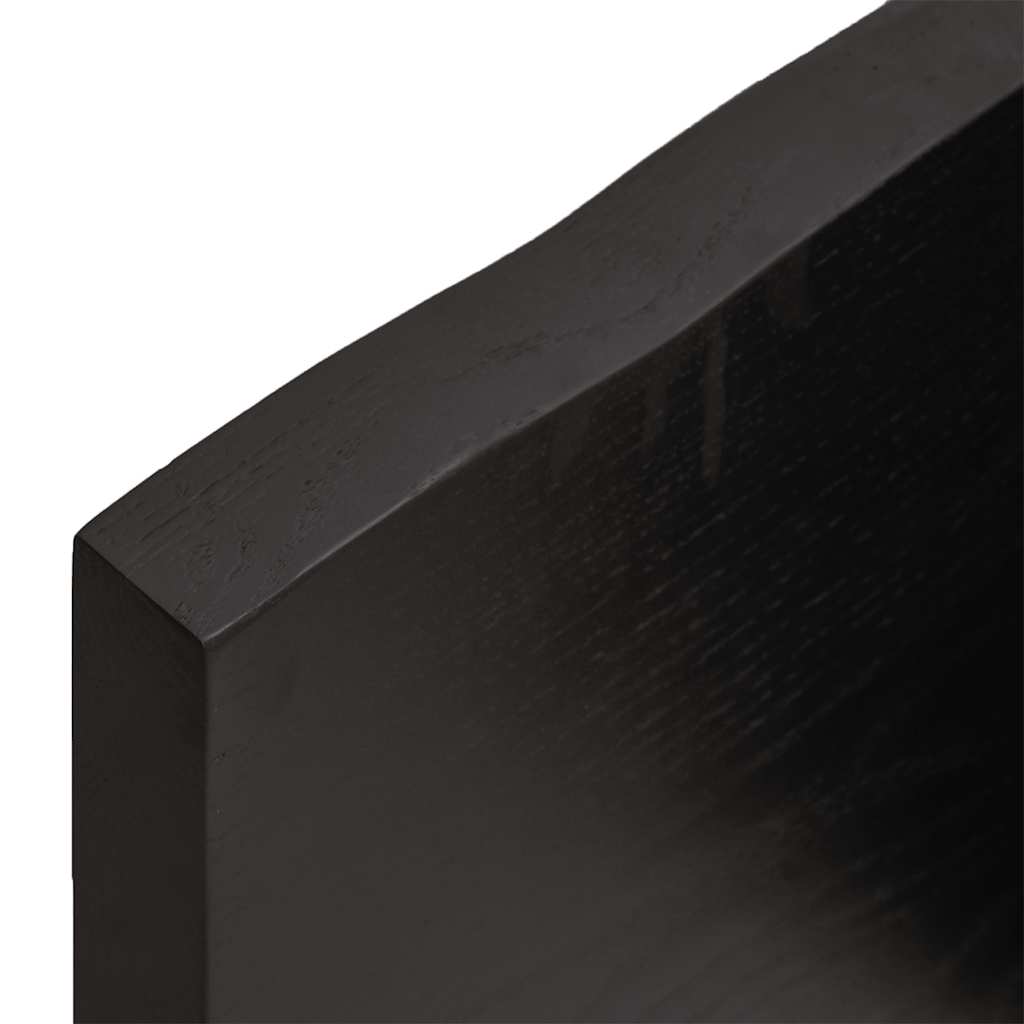 sötétbarna kezelt tömör tölgyfa fali polc 160 x 60 x (2-4) cm