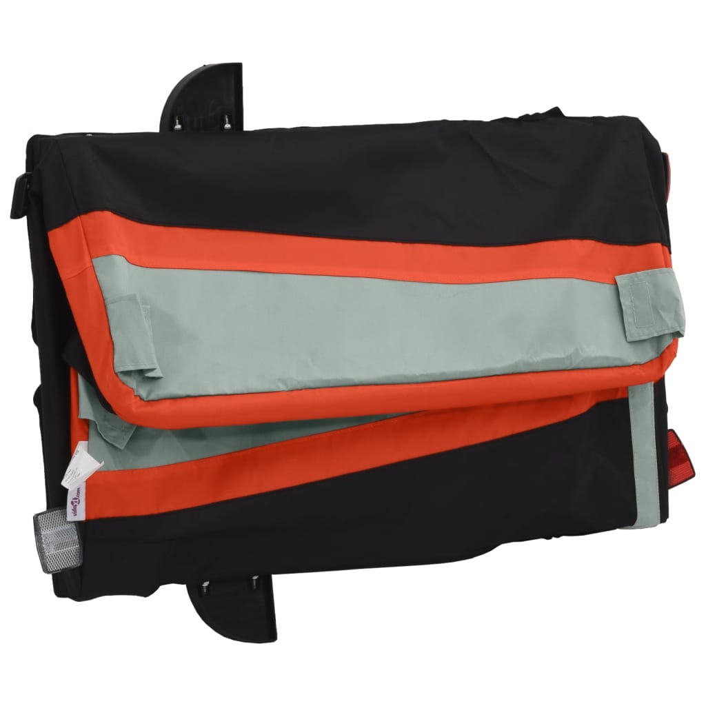 fekete-narancssárga vas kerékpár-utánfutó 30 kg