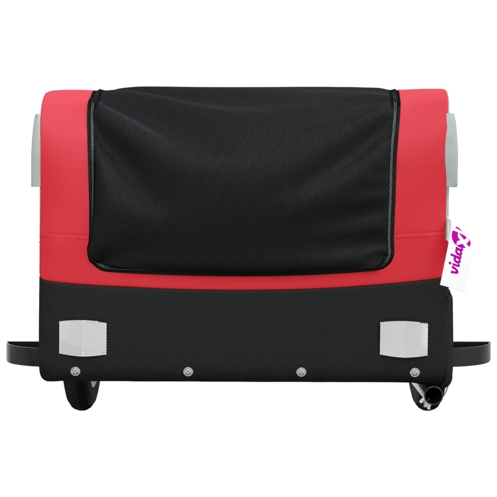 fekete-piros vas kerékpár-utánfutó 30 kg