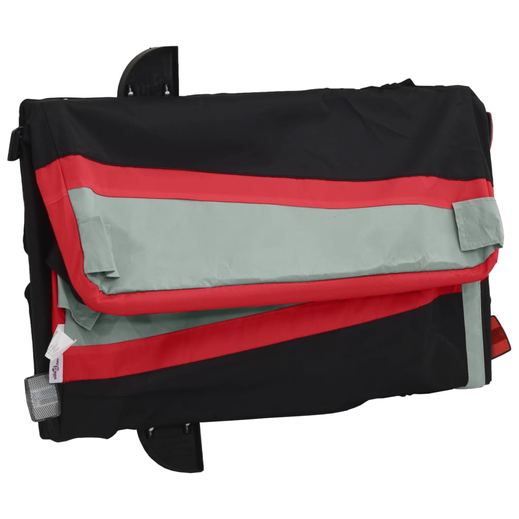 fekete-piros vas kerékpár-utánfutó 30 kg