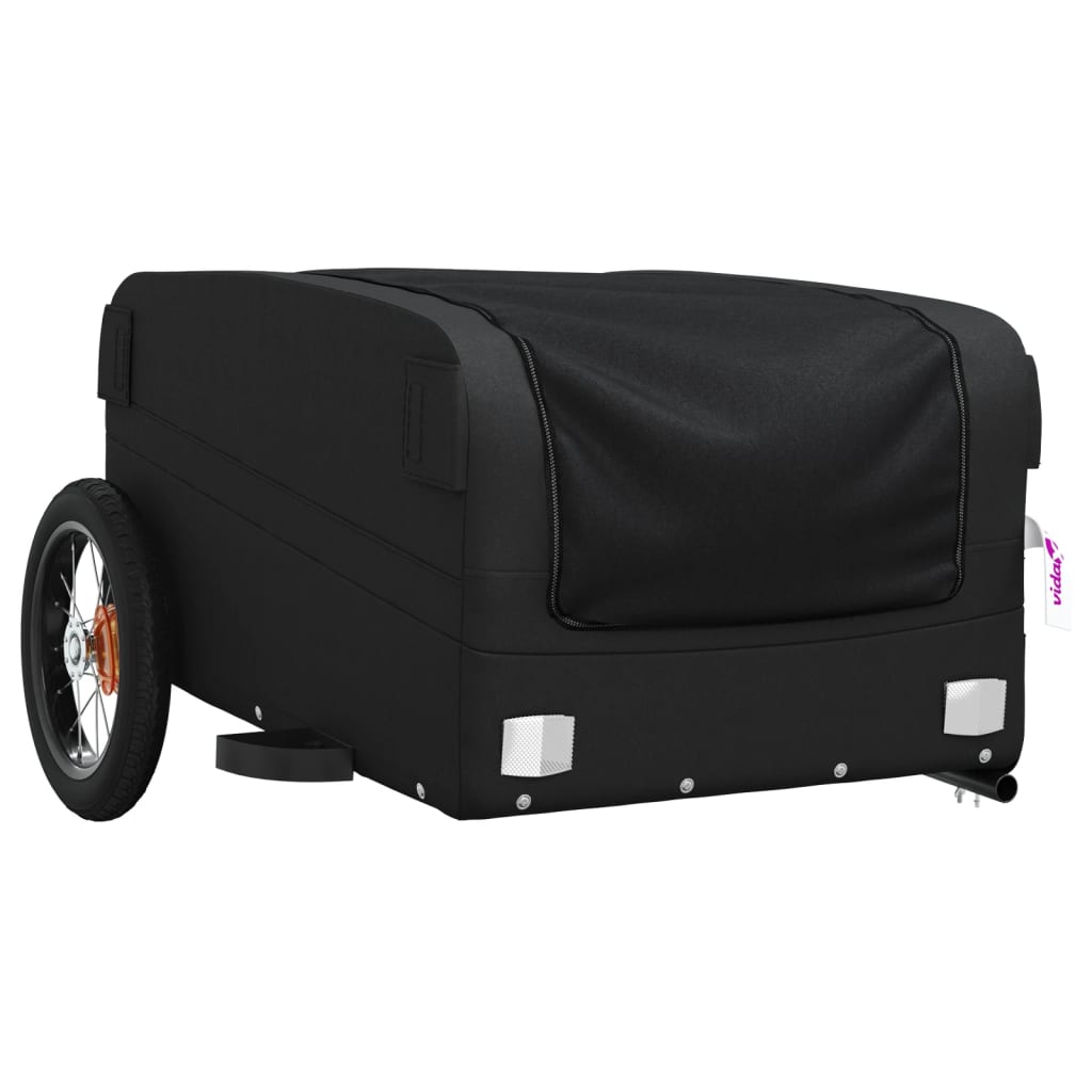fekete vas kerékpár-utánfutó 30 kg