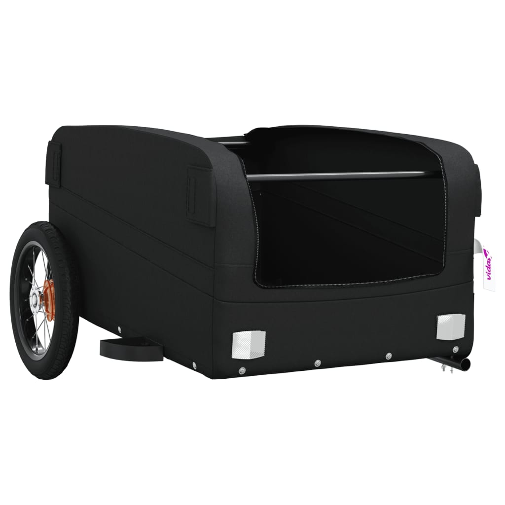 fekete vas kerékpár-utánfutó 30 kg