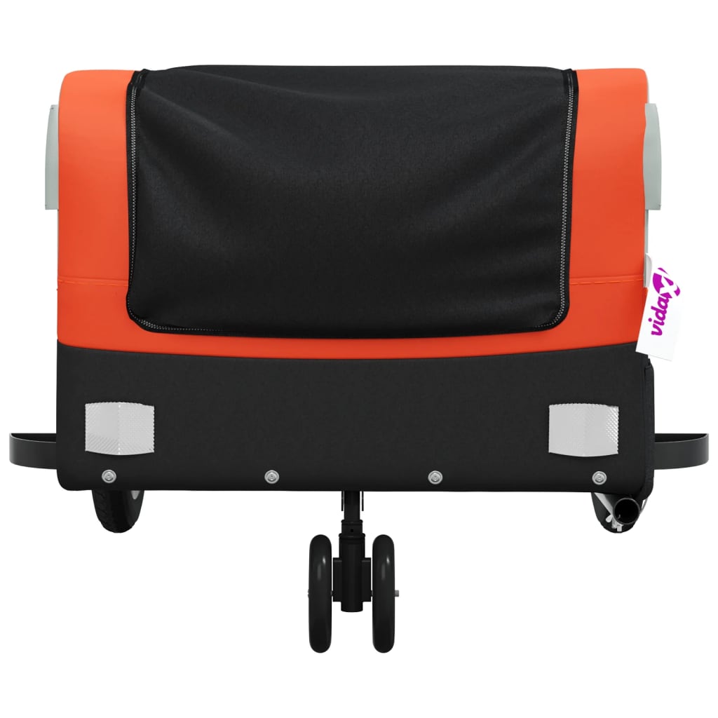 fekete-narancssárga vas kerékpár-utánfutó 30 kg