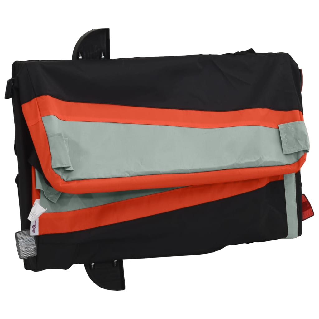 fekete-narancssárga vas kerékpár-utánfutó 30 kg