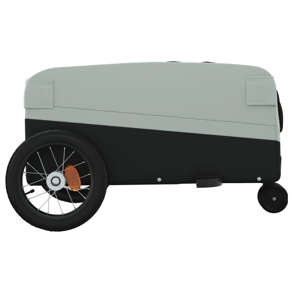 fekete-szürke vas kerékpár-utánfutó 30 kg