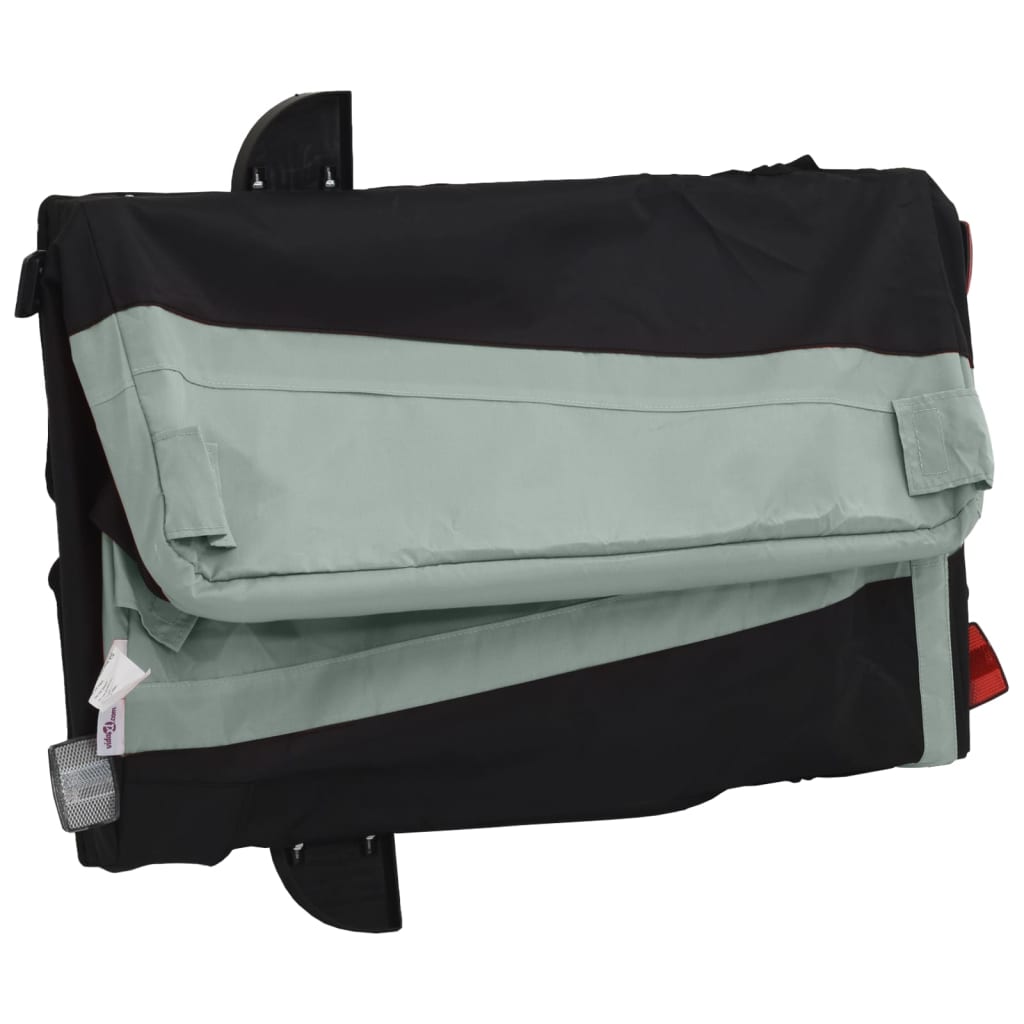 fekete-szürke vas kerékpár-utánfutó 30 kg