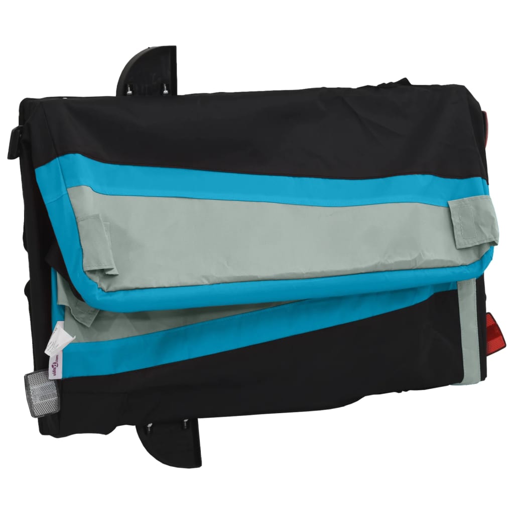 fekete-kék vas kerékpár-utánfutó 30 kg