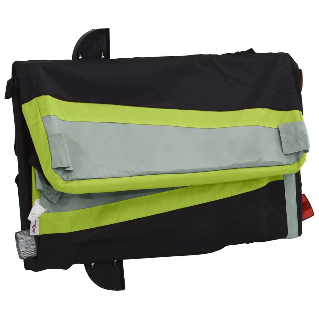 fekete-zöld vas kerékpár-utánfutó 30 kg
