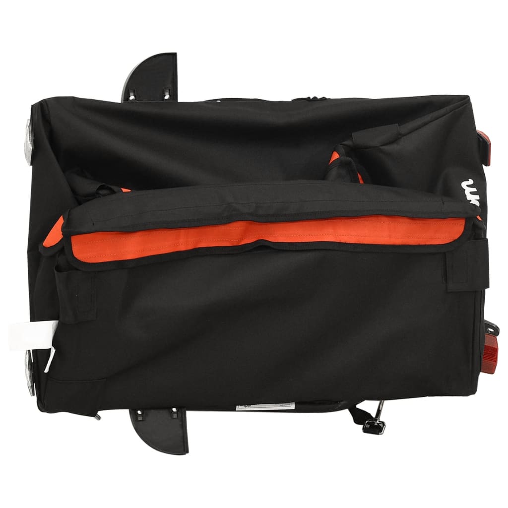 fekete-narancssárga vas kerékpár-utánfutó 30 kg