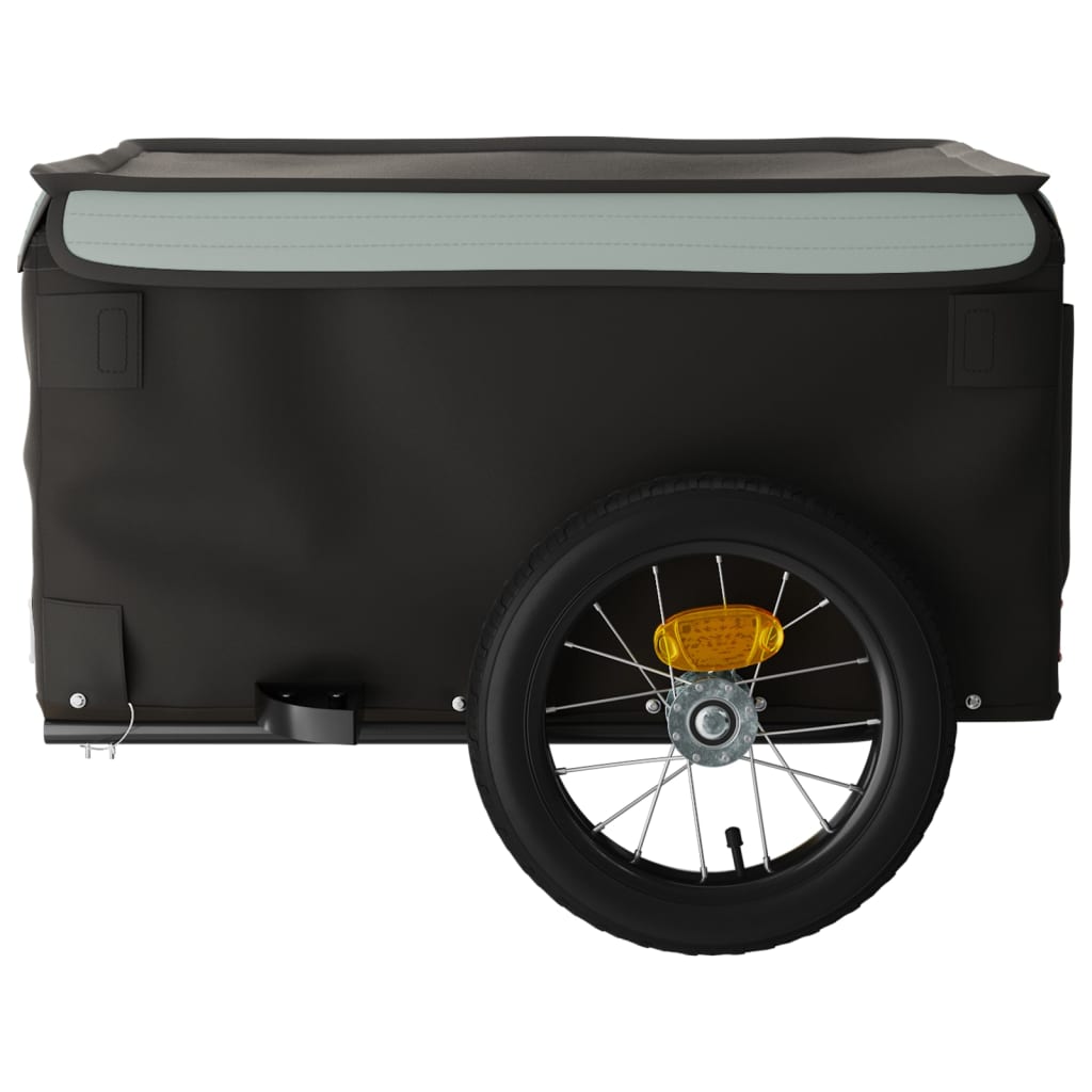 fekete-szürke vas kerékpár-utánfutó 30 kg