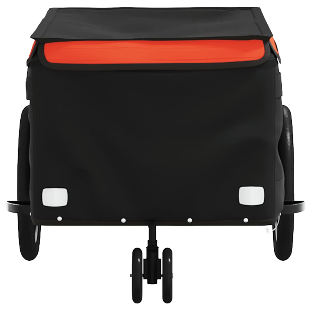 fekete-narancssárga vas kerékpár-utánfutó 30 kg